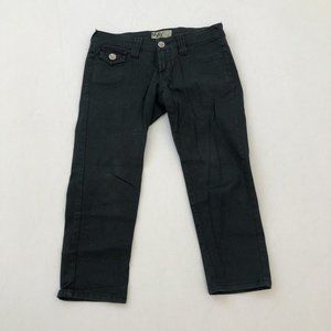 Wax Jeans Women's 3 Black Skinny Cropped Regular Fit Denim Size 3 (28x21)